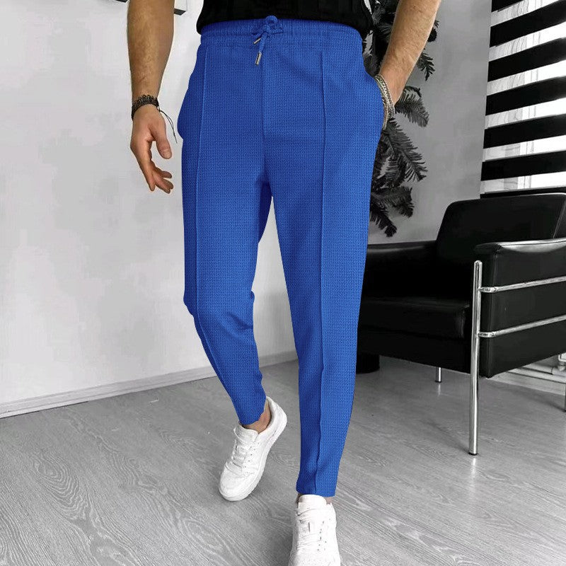 Herren Jogginghose Elastisch Mit Strukturdesign Schwarz