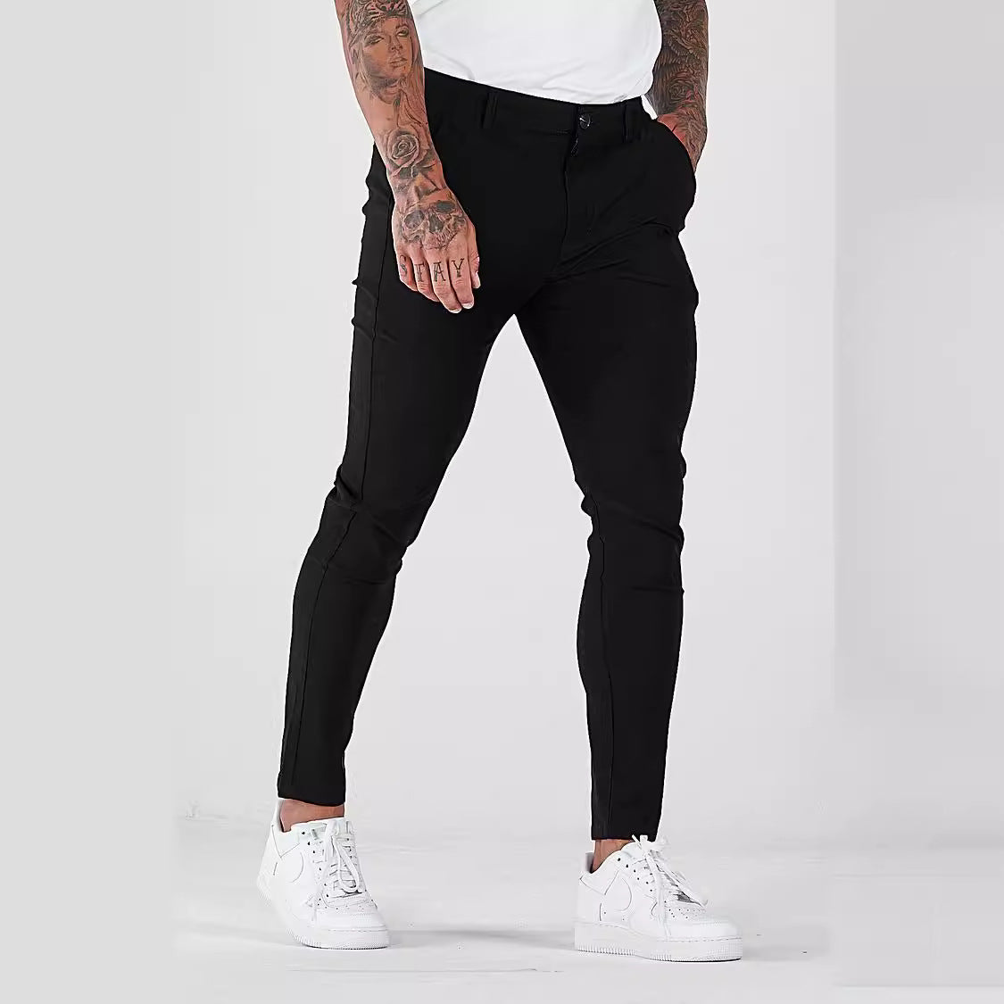 Herren Chinohose Slim Fit Elastisch Berlin Style