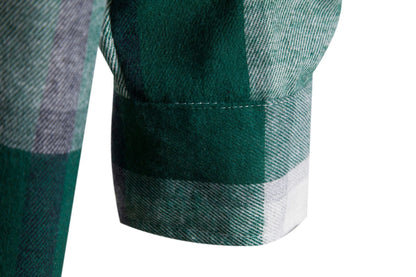 Herren Jacke Freizeit Kapuze Modern Karo Muster