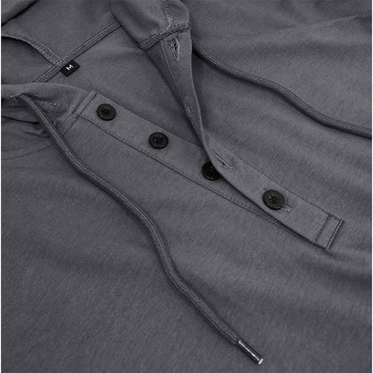 Herren Hoodie Kurzarm Sportlich Modern mit Knöpfen