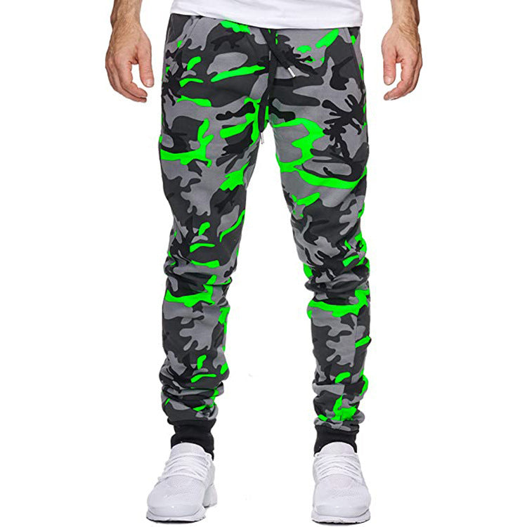 Herren Cargohose Camouflage Elastic Bund Modern