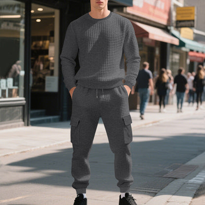 Herren Sweatshirt Set mit Cargo-Hose Jogging Style