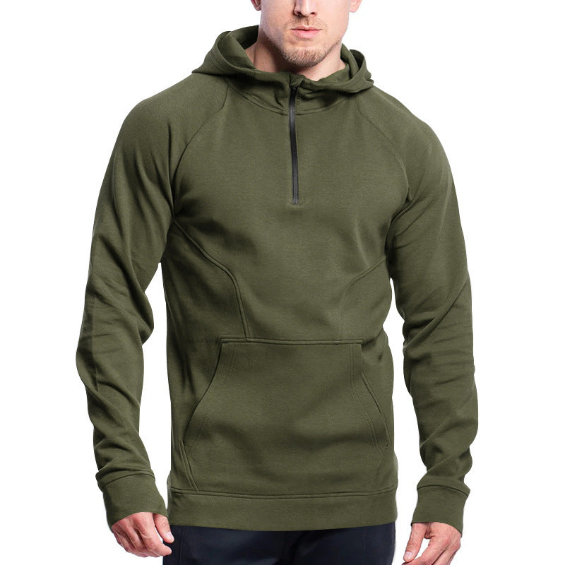 Herren Kapuzenpullover Halbzipper Modern Sportlich