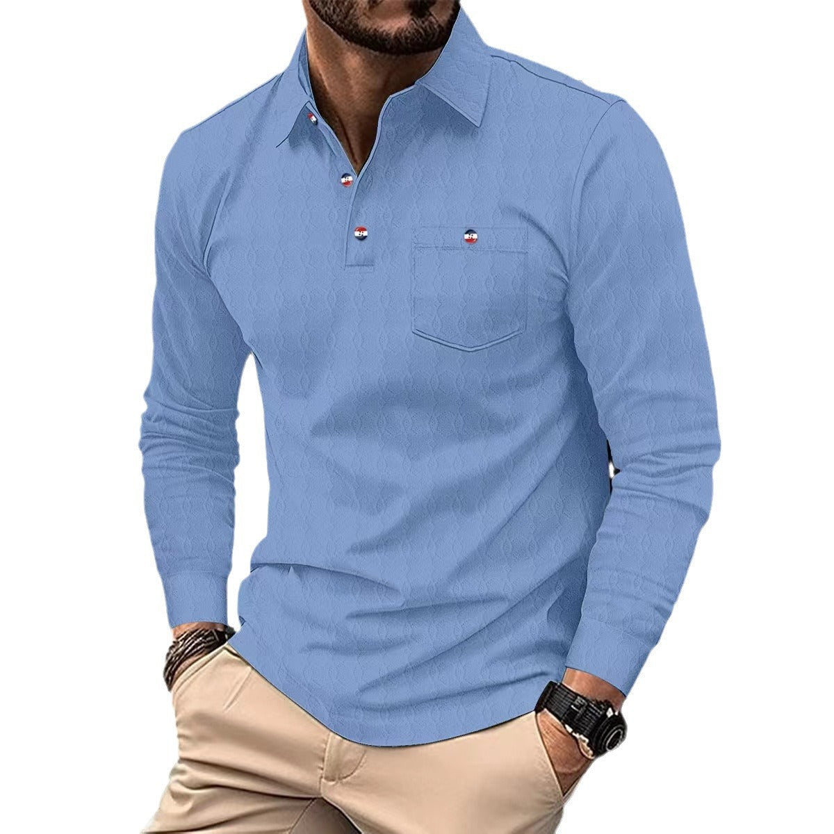 Herren Langarmhemd Elegantes Muster Hemd Berlin Modern
