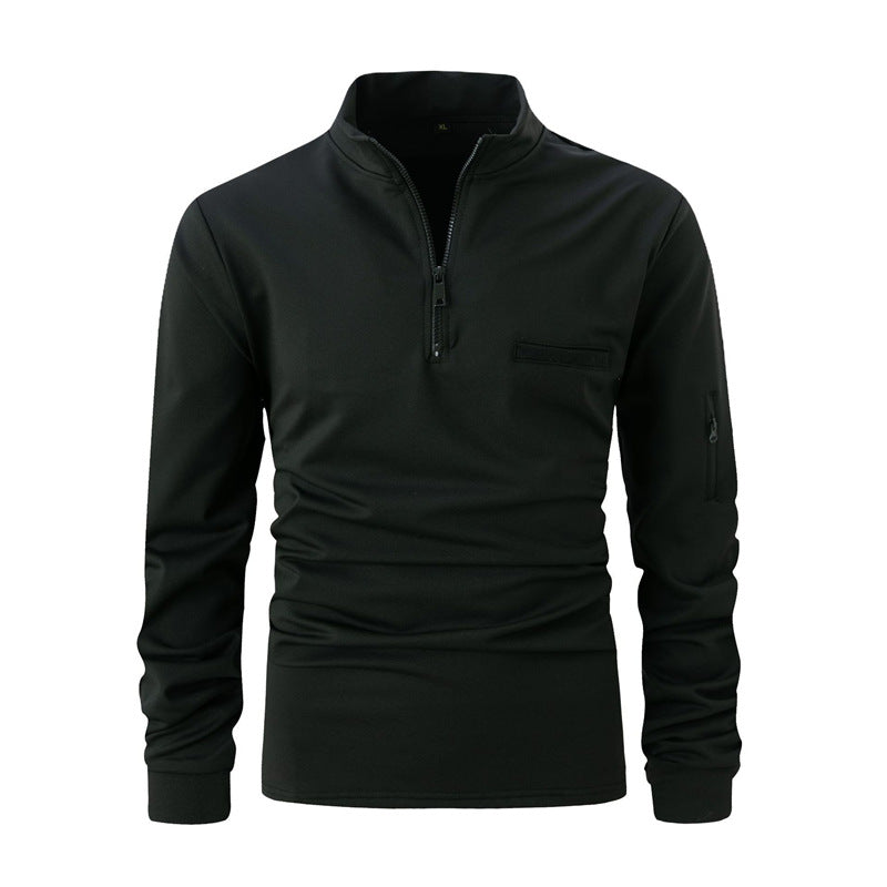 Herren Pullover Sportlich Reißverschluss Taschen Grau