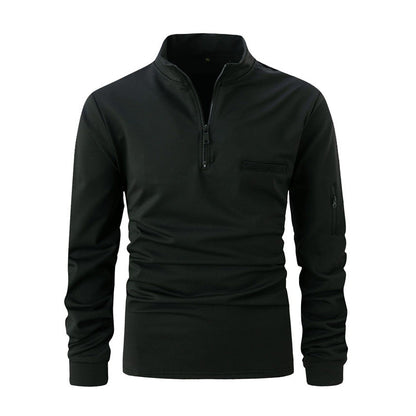 Herren Pullover Sportlich Reißverschluss Taschen Grau