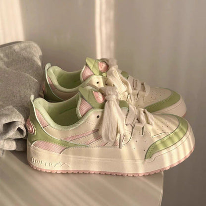 Damen Sneaker Retro Style Perforiert Komfort Schuhe
