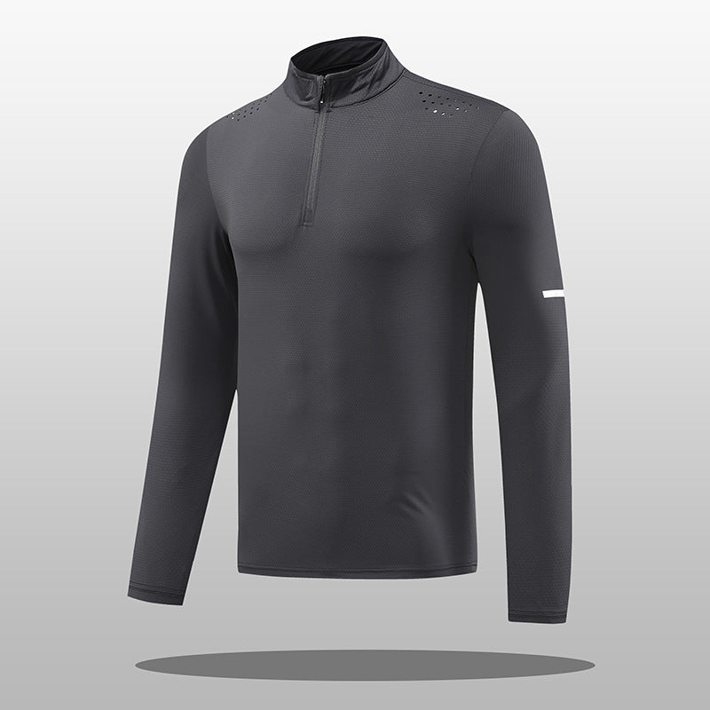 Herren Langarmshirt Atmungsaktiv Reißverschluss Funktionsshirt