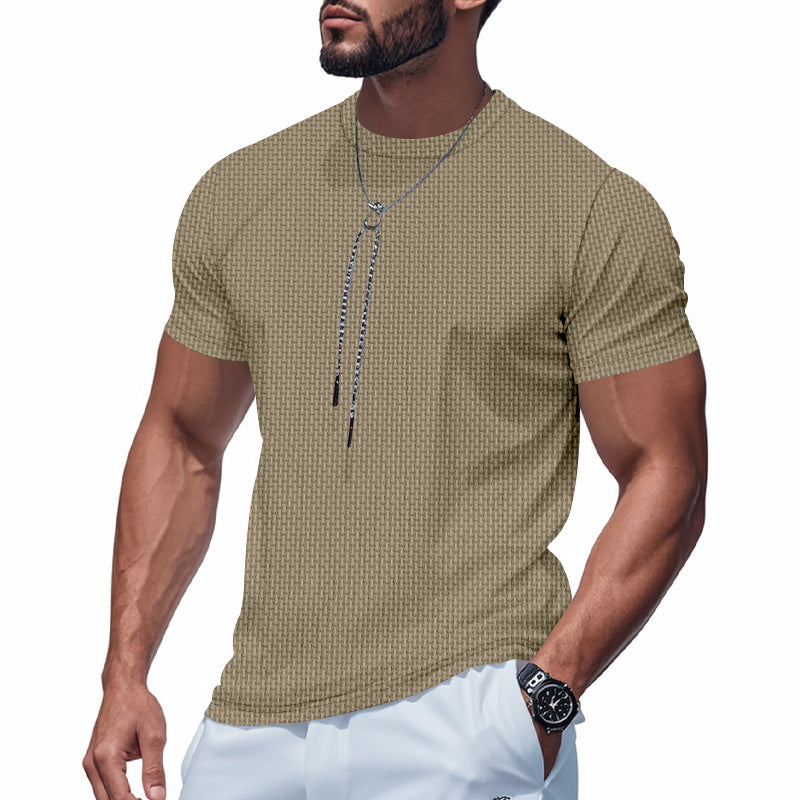 Herren T-Shirt Kurzarm Atmungsaktiv mit Struktur-Design