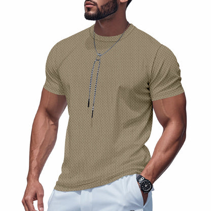 Herren T-Shirt Kurzarm Atmungsaktiv mit Struktur-Design