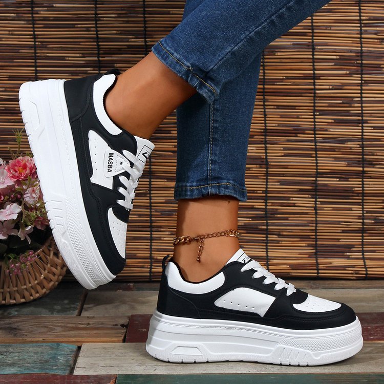Damen Plateau Sneaker Komfortabel Atmungsaktiv - BerlinGlamour