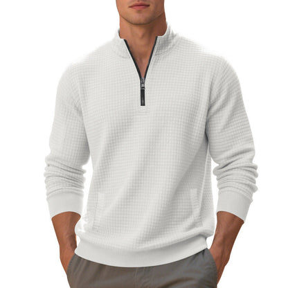 Sportlicher Herren Pullover Reißverschluss Strukturiert