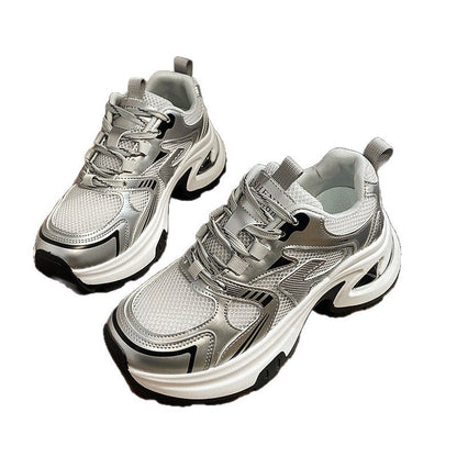Damen Sneaker Sportlich Chunky Reflektierend Komfortabel