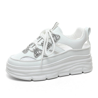Damen Sneaker Plateau Sportlich Glitzernd Trendy Schuhe