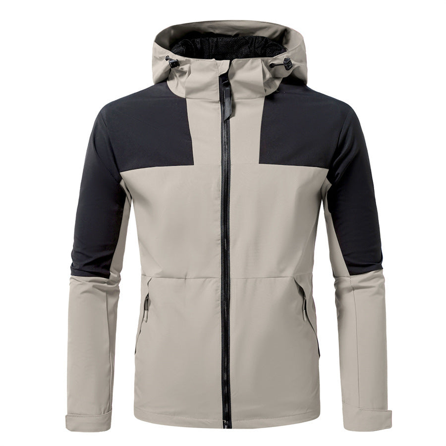 Herren Outdoor-Jacke Wasserdicht mit Verstellbarem Kapuzenbereich