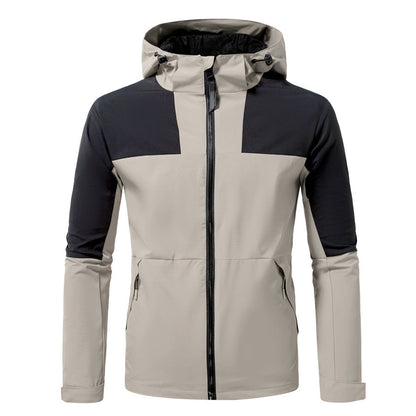 Herren Outdoor-Jacke Wasserdicht mit Verstellbarem Kapuzenbereich