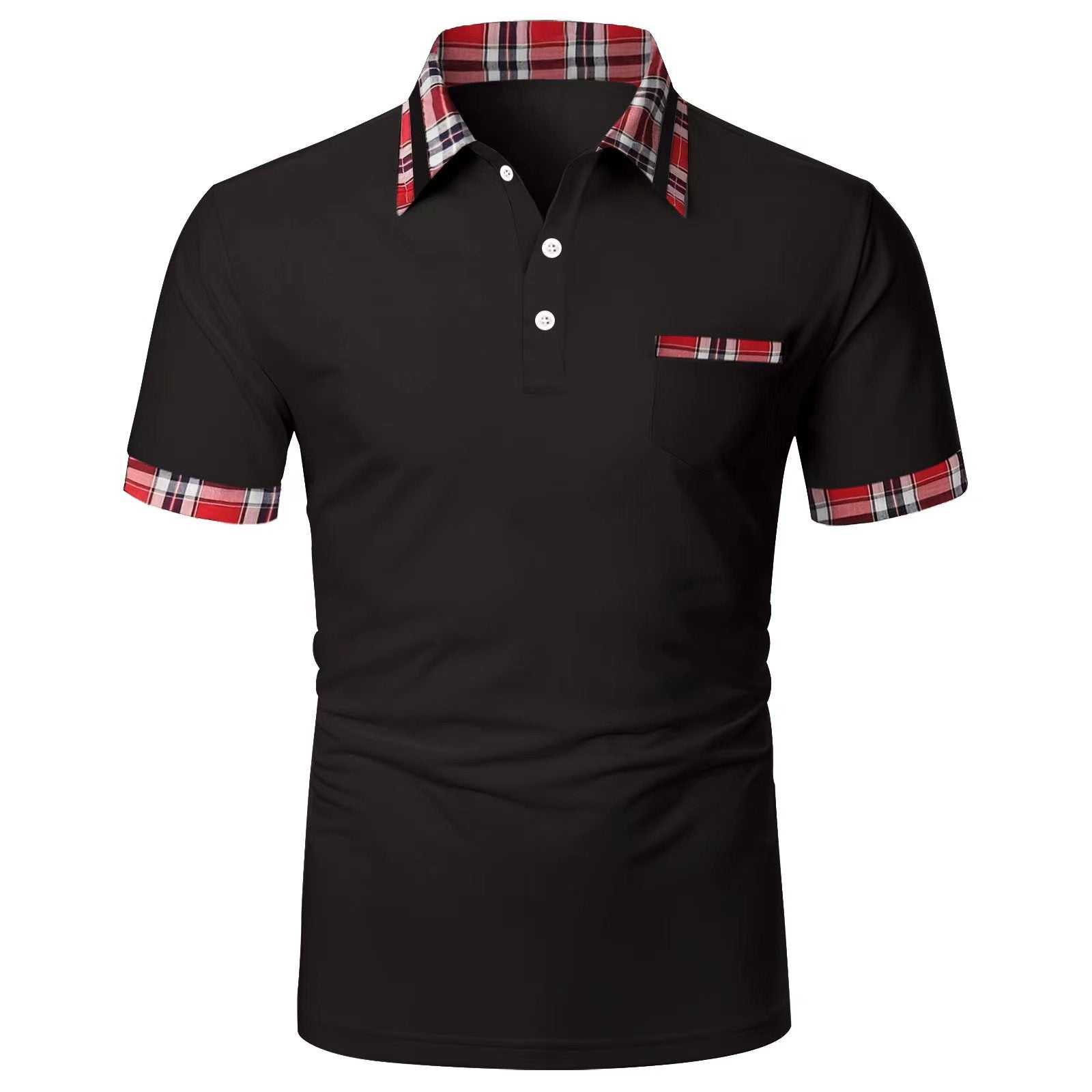 Herren Polohemd Kurzarm Modern mit Karomuster - BerlinGlamour