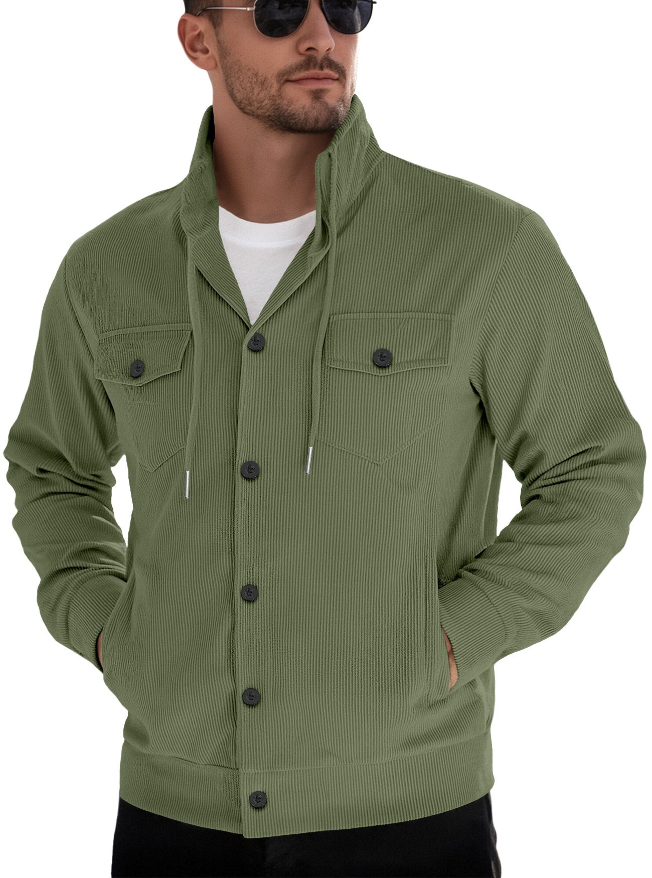 Herren Steppjacke Lässig mit Kapuze Modern