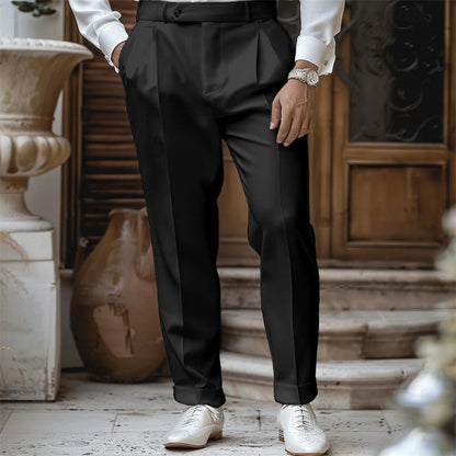 Herren Anzughose Slim Fit Elegant Schmal