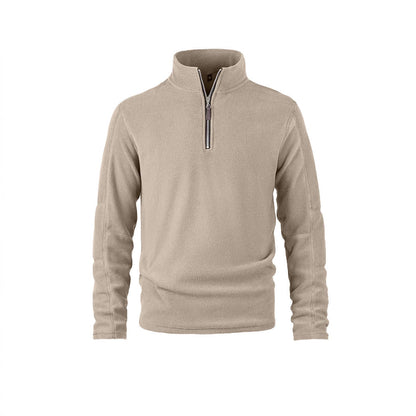 Herren Fleece Pullover Halblang Reißverschluss Elastisch Warm - BerlinGlamour