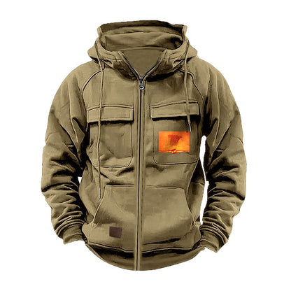 Herren Kapuzenjacke Multifunktionsjacke Praktisch Mit Taschen