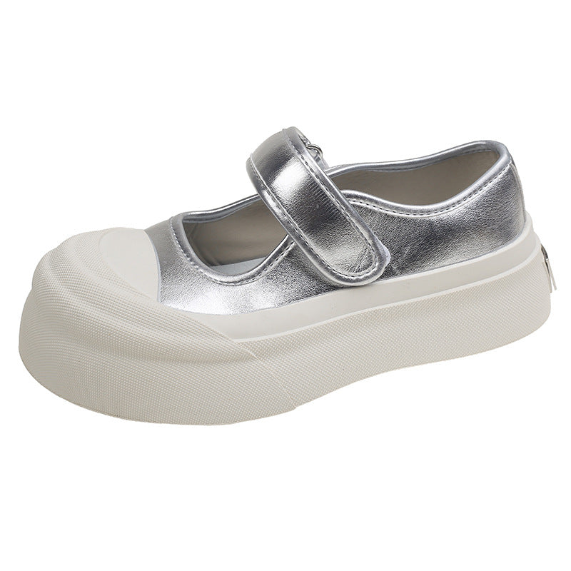 Damen Sneaker Slip-On mit Klettverschluss Modisch Breit