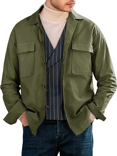 Herren Utility-Jacke Modern mit vielen Taschen und lässigem Schnitt