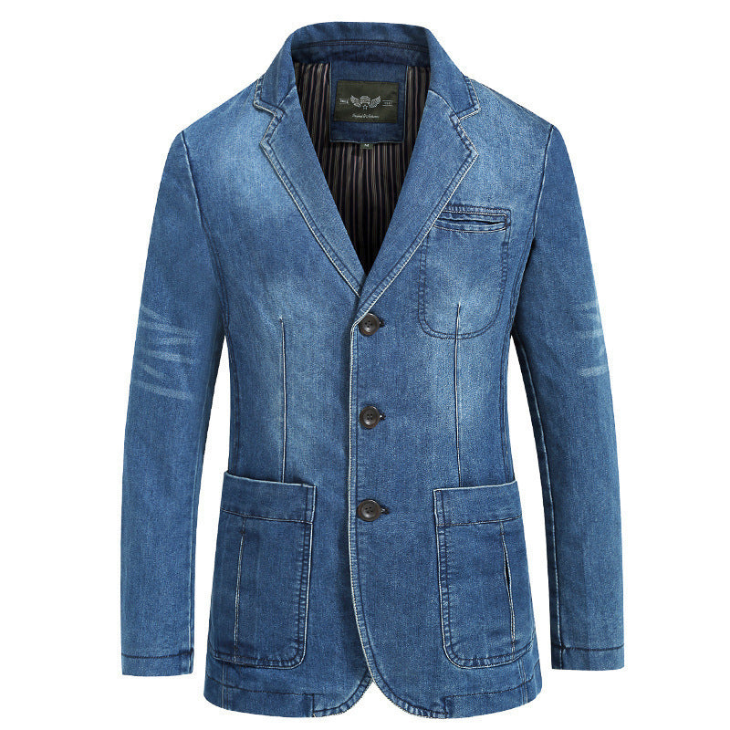 Herren Denim Blazer Modern Slim Fit