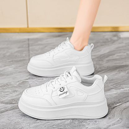 Damen Sneaker Hochflächige Sohle Bequem Sportlich