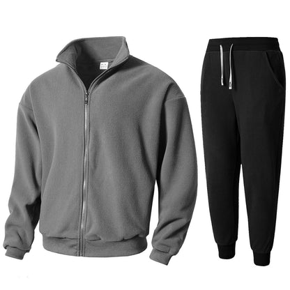 Herren Fleeceanzug Warm mit Hochkragen Sportlich