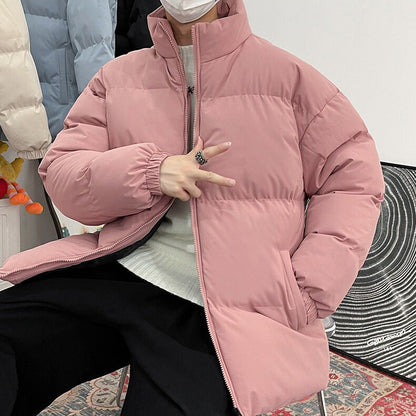 Herren Steppjacke Isoliert Warm mit Hochkragen