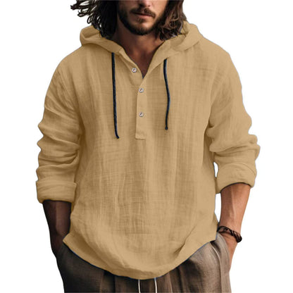 Herren Kapuzenshirt Leicht Bequem Mit Knöpfen