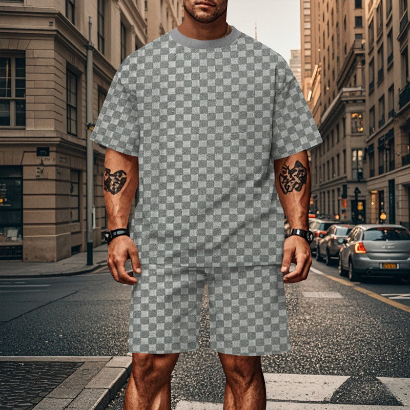 Herren Sport Set Kurzarm T-Shirt und Shorts Leichtathletik
