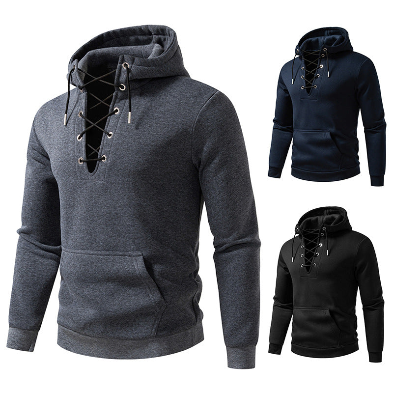 Herren Kapuzenpullover Modisch Schnüren Design Großstadtchic
