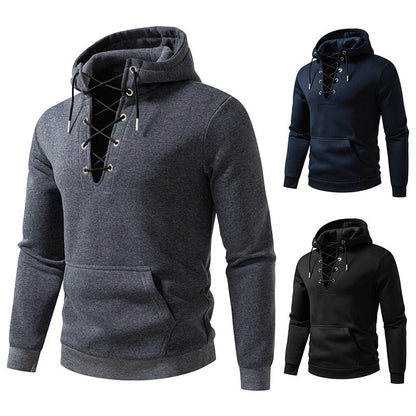 Herren Kapuzenpullover Modisch Schnüren Design Großstadtchic