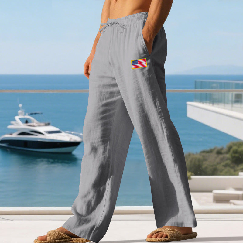 Herren Strandhose Mit Flaggenmotiv Elastisch Bequem