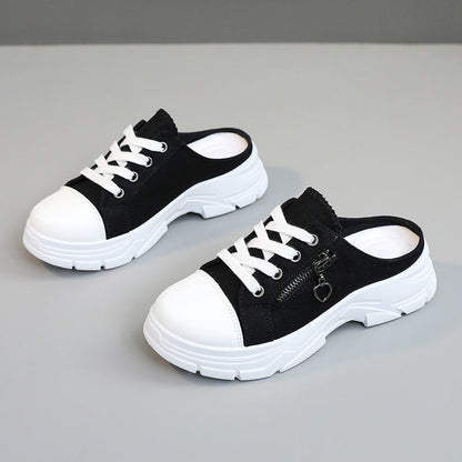 Damen Sneaker Slipper Bequem Reißverschluss Sportsohle