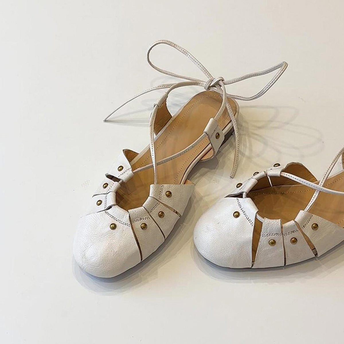 Damen Halbschuhe Schnürmodell Stilvolle Studdedesign Schuhe - BerlinGlamour
