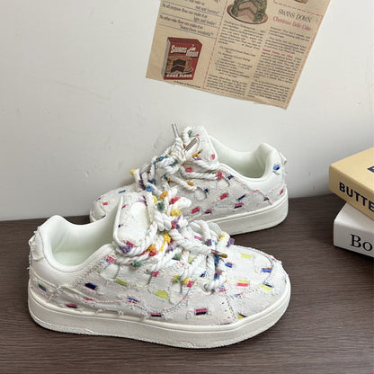 Damen Sneaker Bunt Sportlich Bequem Schnüren - BerlinGlamour