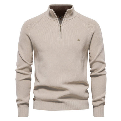 Herren Strickpullover Sportlich Halbzipp Reißverschluss