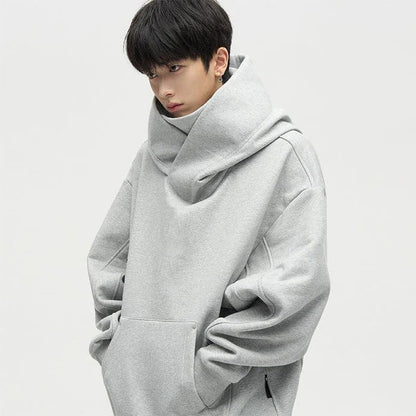 Damen Oversized Pullover Kapuzenpulli Hochkragen Großes Modell