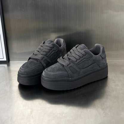 Damen Sneaker Chunky Wildleder Bequem Rutschfest