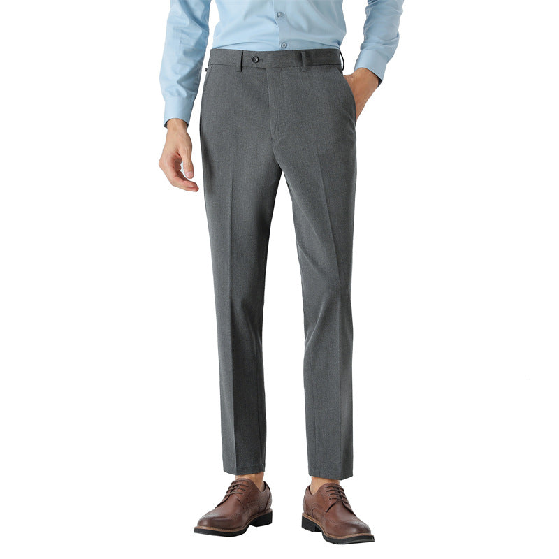 Herren Anzughose Slim Fit Schwarz mit Feinmuster