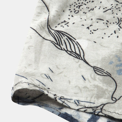 Herren Kurzarmhemd Aquarell Design Modern Berlin Style