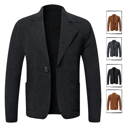 Herren Strickblazer Elegant Mit Taschen Modern