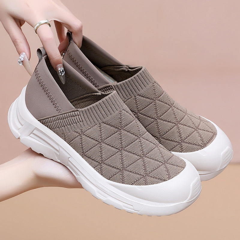 Damen Freizeitschuhe Slip-On Elastisch Rutschfest Comfort - BerlinGlamour