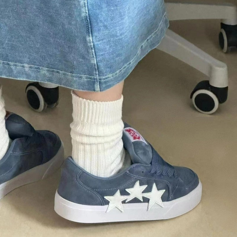 Damen Sneaker mit Sternen Applikationen Trendy Frauen Schuhe