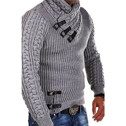 Herren Strickpullover Modern Hochkragen Stilvoll