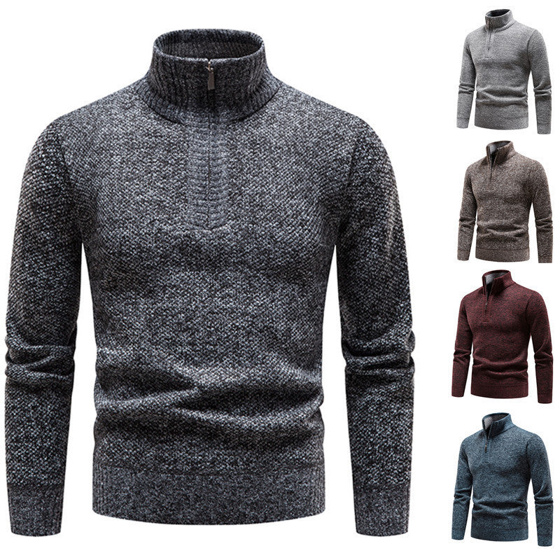 Herren Pullover Stehkragen Hochwertig Baumwolle Modern - BerlinGlamour