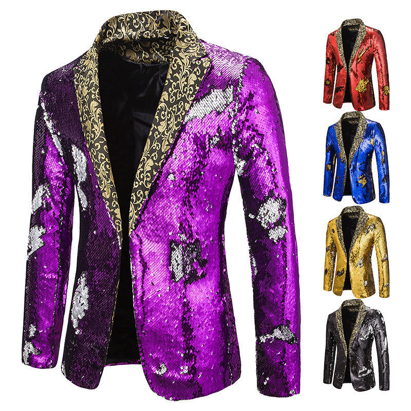 Herren Blazer Glitzernd Paillettenjacke Extravagant Schwarz - BerlinGlamour